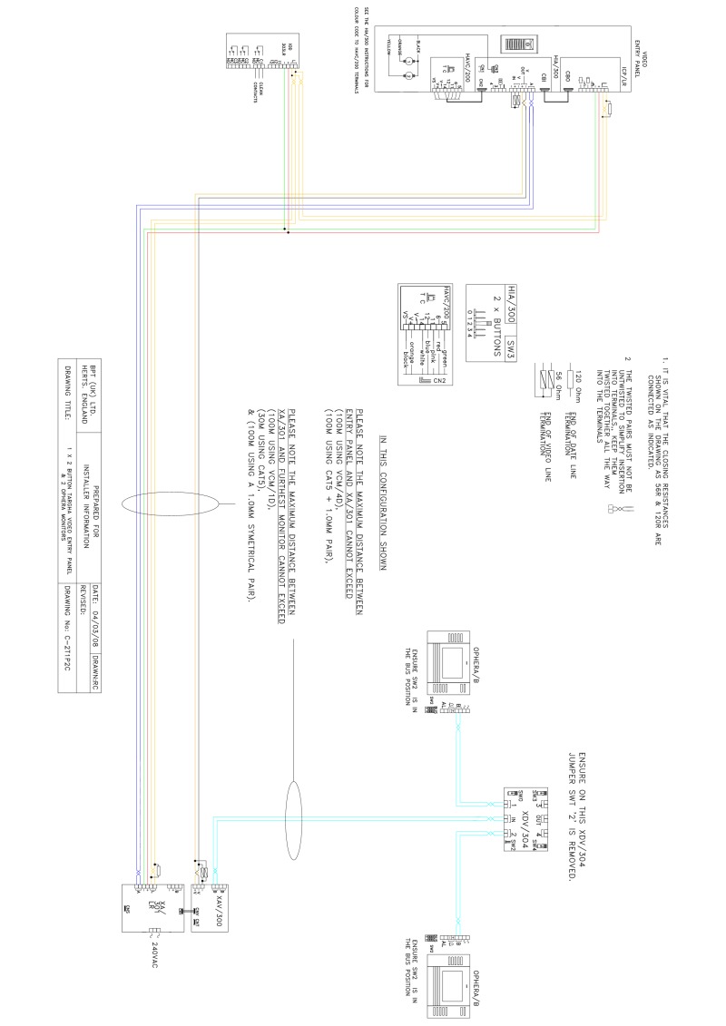 bpt wiring diagrams - system 300