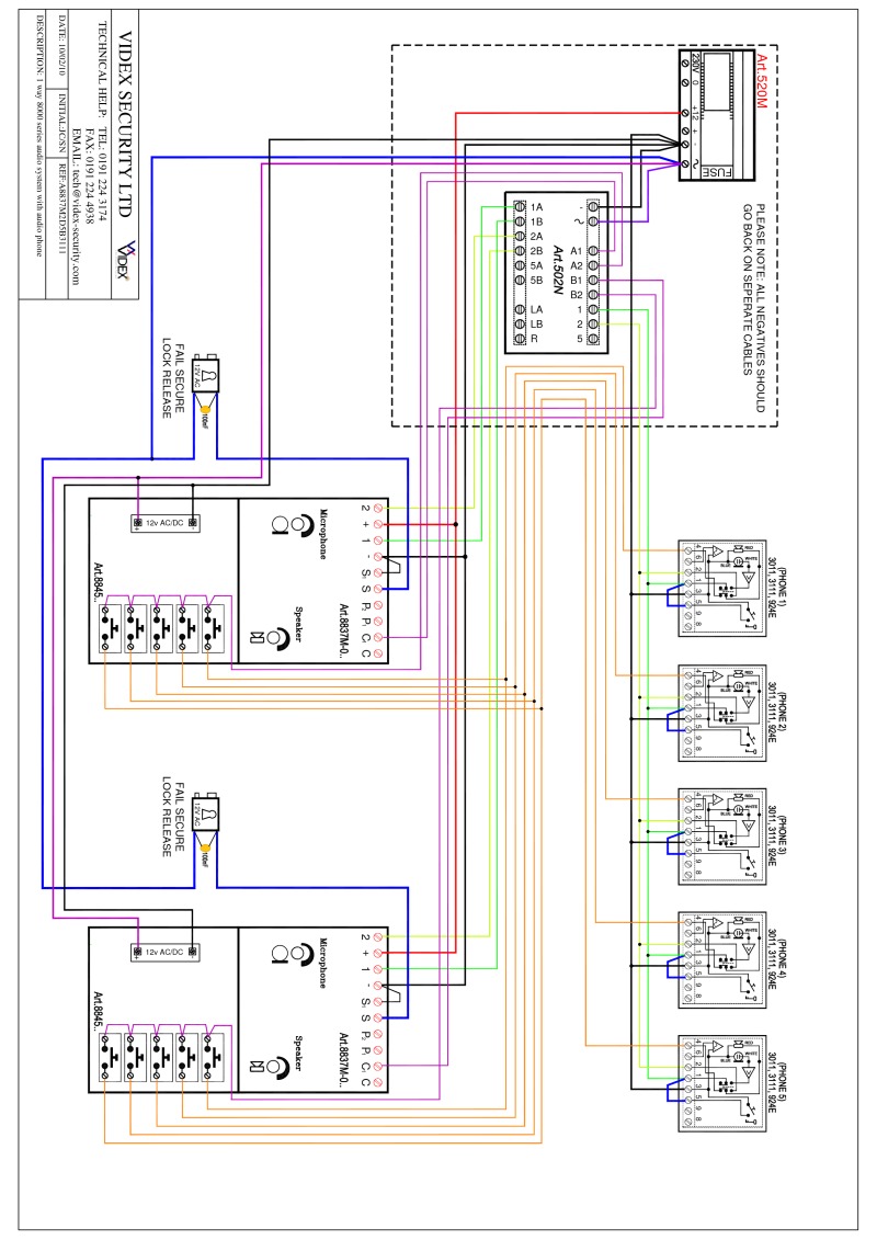 Videx Miscellaneous Wiring Diagrams