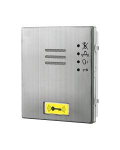 Videx V-4204X-0/M 0-button speaker module with proximity reader for VX2200, matt finish, durable and reliable.