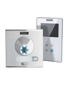 Fermax-5061 VDS 1-way Smile video City kit with 3.5" monitor, compact stylish and secure video entry unit.