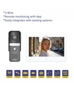 SRS 2-Wire Villa Kit with 7 inch Video Monitor and Tuya Mobile App