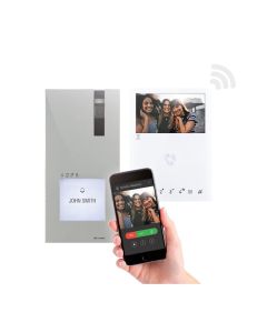 Comelit 8451V Quadra Mini Wi-Fi door kit with Alexa support, enabling smart, wireless residential access.