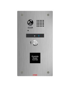 Atigo 1 Button Flush Mount Engravable Video Panel with Prox Cutout