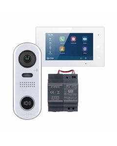 CDVI CDV-4791S-DXW 2EASY 2-wire video kit, white Wi‑Fi monitor, an ideal smart home entry control solution.