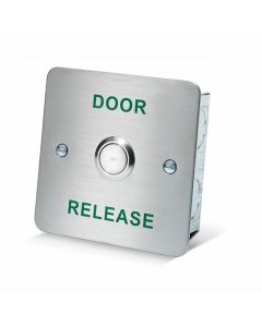 SRS Brushed Stainless Steel Door Release Button, Flush Mount (COM-NO)