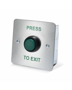 SRS Brushed Stainless Steel Press To Exit Button, Flush Mount