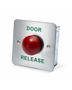 SRS Stainless Steel Red Dome Door Release Exit Button, Flush Mount