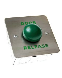 SRS Green Dome Stainless Steel Door Release Button, Surface, Single Ga