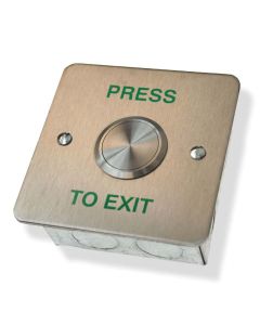 SRS Flush Single Gang Stainless Steel PRESS TO EXIT Button