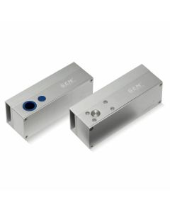SRS EB300 Surface Mount Fail-Safe Electric Dropbolt, 12Vdc, robust stainless steel bolt in mounted position.