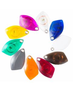 Entrotec KMS26003 red Shark Tooth Token, blank user fob for secure access via Simplekey4 system setup.
