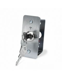 SRS Narrow Stainless Steel Maintained Single Pole Key Switch, Flush