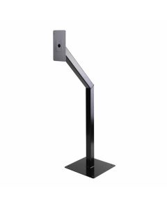 SRS POST-M-G black aluminium goose neck post at car or pedestrian height for mounting access control devices.