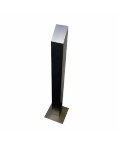 CDVI RPSS stainless steel post with angled top, external mounting for keypad/intercom in public zones.