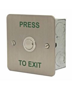 Videx SP80/T flush stainless steel push to exit button with PTX timer, ideal for controlled door release