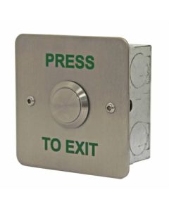Videx SP80 flush stainless push to exit button with large tactile switch for easy use in access control
