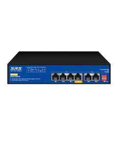 SRS Smart DIP VLAN Extended POE Network Switch - 4 Ports, 2 FE, 65W.