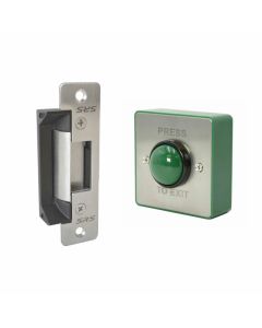 SRS KLPANSI-S lock pack kit with short ANSI strike and PTE button, offering secure and compact door solution.