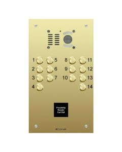 Comelit 14 button, VR brass engravable iKall audio + prox.