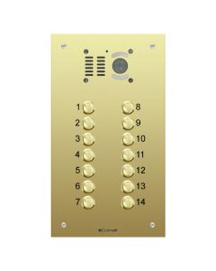 Comelit 14 button, VR brass engravable iKall video panel D7