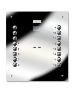 Entryphone 16 Button Laser Engraved Entrance Panel - Mirror (241x292)