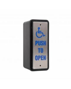 EBJS-01 RGL stainless architrave push to open button, DDA compliant for accessible door control systems.