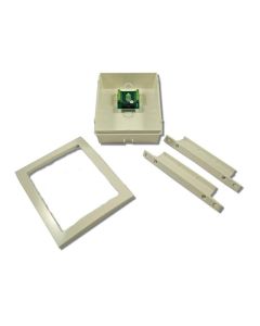 Videx 5981N white flush mount plate for Eclipse video monitor installation in wall or panel systems