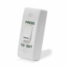 SRS Gloss White Plastic Press To Exit Button, Surface Mount