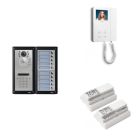 Videx 10-Way 4000 Series Multi Apartment Flush Video Kit + Codelock