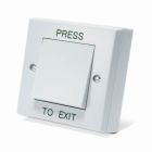 SRS Gloss White Plastic Surface Mount Press to Exit Button