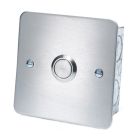 SRS Brushed Stainless Steel Exit Button (No Engraving), Flush Mount