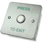 SRS Brushed Stainless Steel Press To Exit Button, Flush Mount (COM-NO)