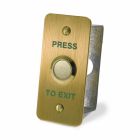 SRS Narrow Brushed Brass Press To Exit Button for Flush Mounting