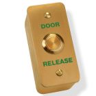 SRS Narrow Brushed Brass Door Release Button, Surface