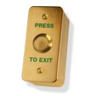 SRS Narrow Brushed Brass Press To Exit Button, Surface