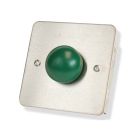 SRS Flush Single Gang Stainless Steel Blank Exit Button, Green Dome
