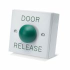 SRS Gloss White Plastic Green Dome Door Release Button, Surface Mount