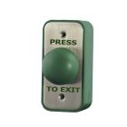 RGL narrow stainless steel, green dome PRESS TO EXIT button