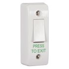 RGL architrave white plastic, light switch style PRESS TO EXIT button