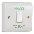 RGL white plastic, light switch style PRESS TO EXIT button