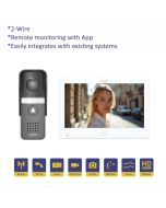 SRS 2-Wire Villa Kit with 7 inch Video Monitor and Tuya Mobile App