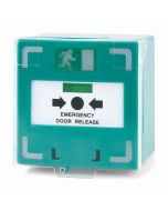 SRS MCP110 Green resettable triple pole illuminated call point with sounder for secure emergency exits