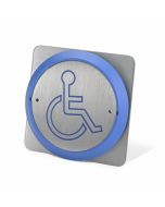 SRS PBT861-BS-BS Exit button with 85mm raised blue button and wheelchair symbol for DDA compliant entry