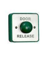 RGL stainless steel, green dome DOOR RELEASE button (without collar)