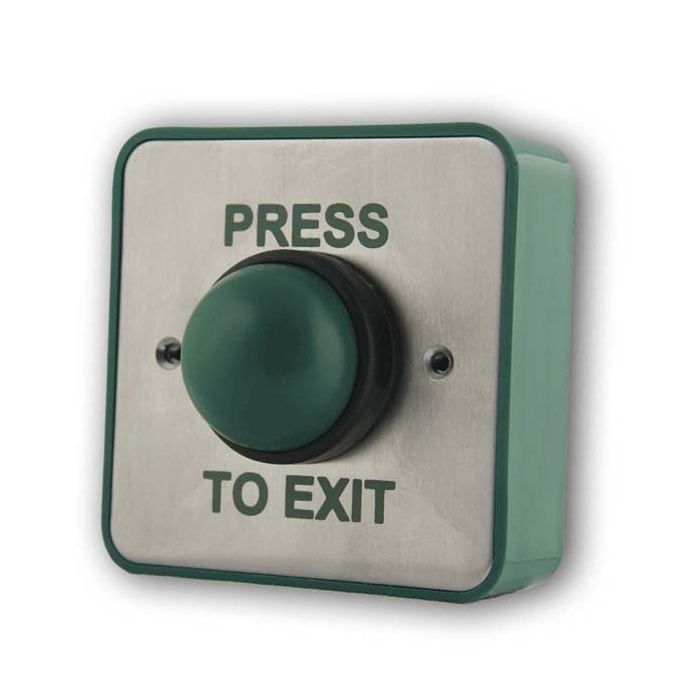 Combined Green Dome Press to Exit Button and Emergency Door Release with  Resettable Plastic Window