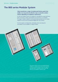 Videx 800 series modular back box brochure