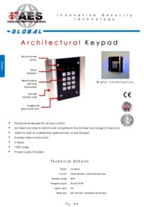 AES Architectural keypad brochure