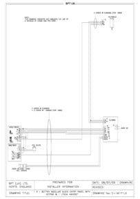 BPT wiring diagram - 1 x 1 button audio entry panel +  MNA102 keypad & Lynea handset