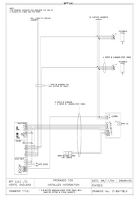 BPT wiring diagram - 1 x 8 button audio entry panel + MNA102 keypad & Lynea handsets