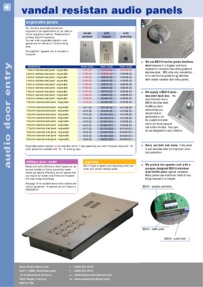 SRS - Vandal Resistant audio panels leaflet